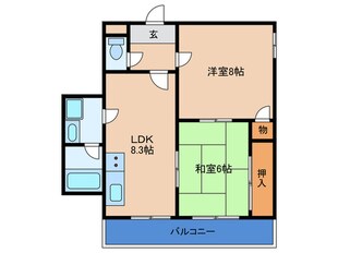 リバ－サイド大昭の物件間取画像